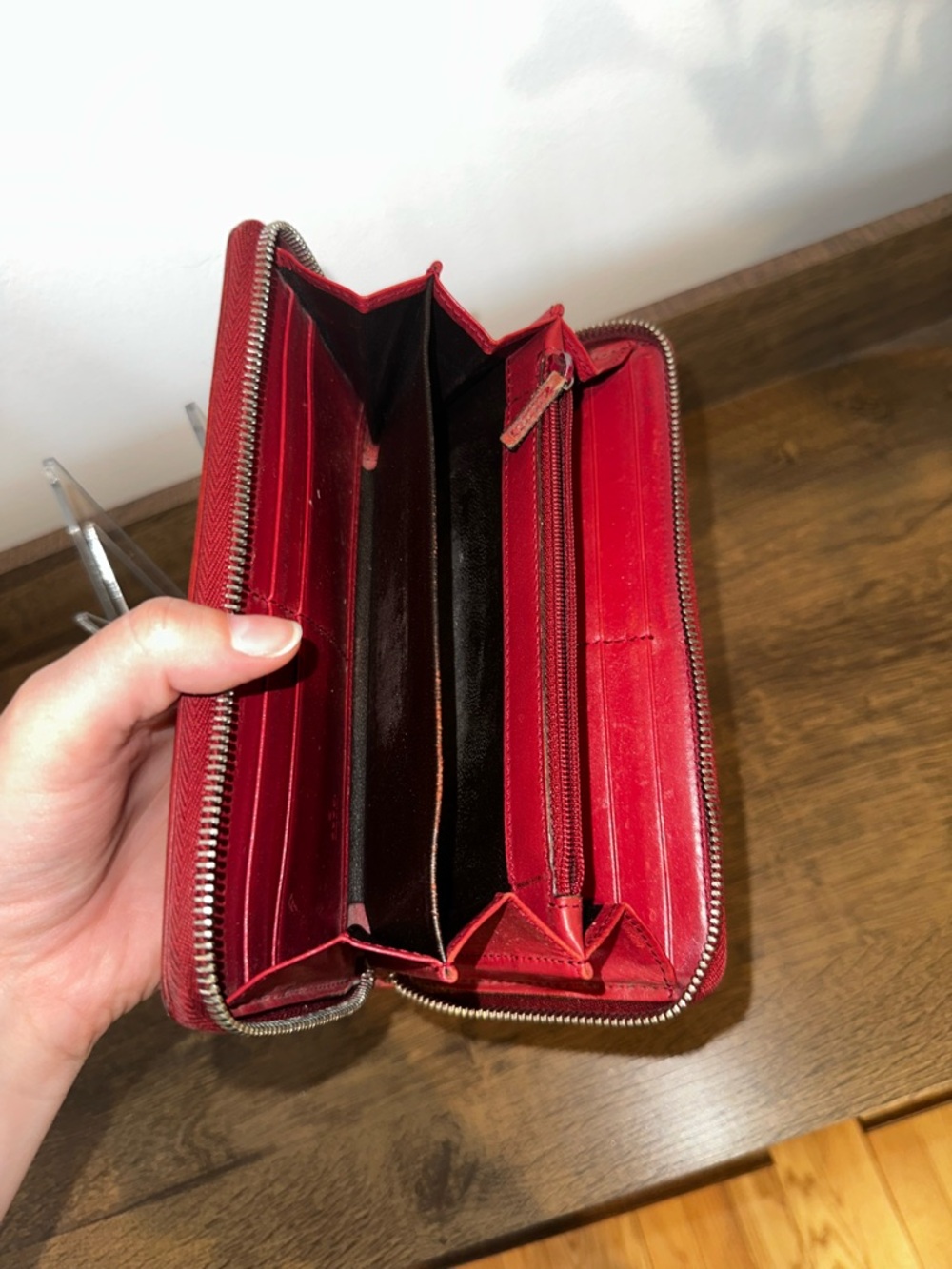 Gucci Red Patent Monogram Long Zip Wallet with Charm - Picture 8 of 8